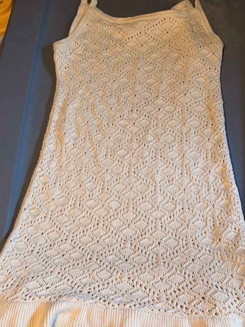 Cream Knit Sleeveless Slip Dress